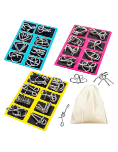 Juego de Rompecabezas de Alambre Metálico AUKEXIY 24 Piezas