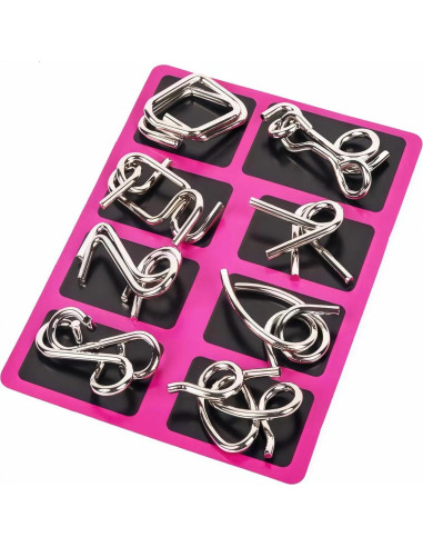 Juego de Rompecabezas de Alambre Metálico AUKEXIY 24 Piezas