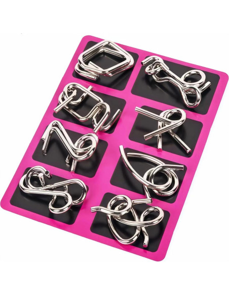 Juego de Rompecabezas de Alambre Metálico AUKEXIY 24 Piezas