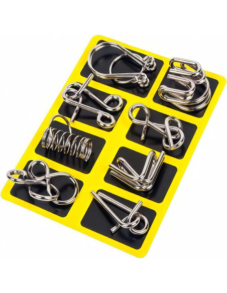 Juego de Rompecabezas de Alambre Metálico AUKEXIY 24 Piezas