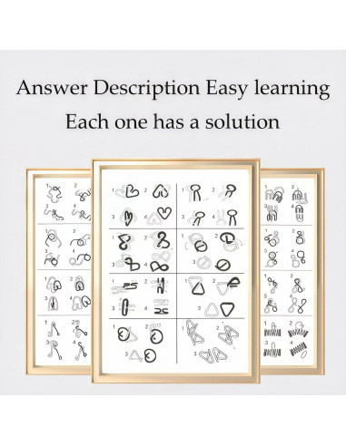 Juego de Rompecabezas de Alambre Metálico AUKEXIY 24 Piezas