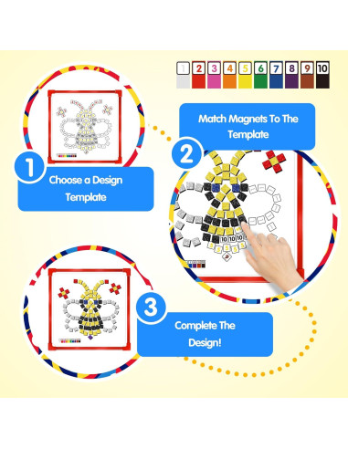 GLEEHAPY Kit Educativo de Mosaico Magnético 300 Piezas