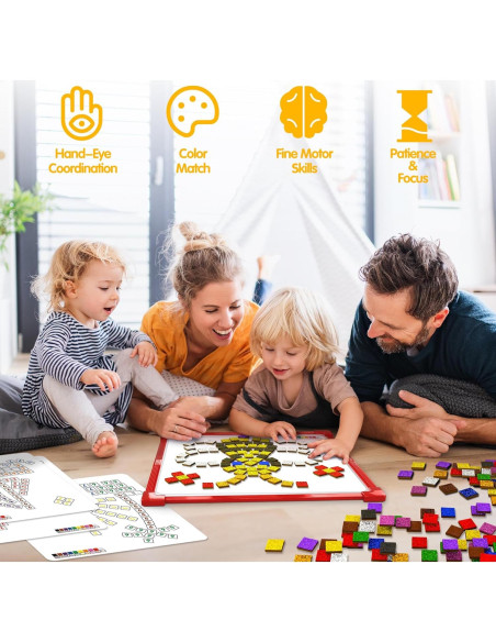 GLEEHAPY Kit Educativo de Mosaico Magnético 300 Piezas