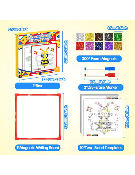 GLEEHAPY Kit Educativo de Mosaico Magnético 300 Piezas