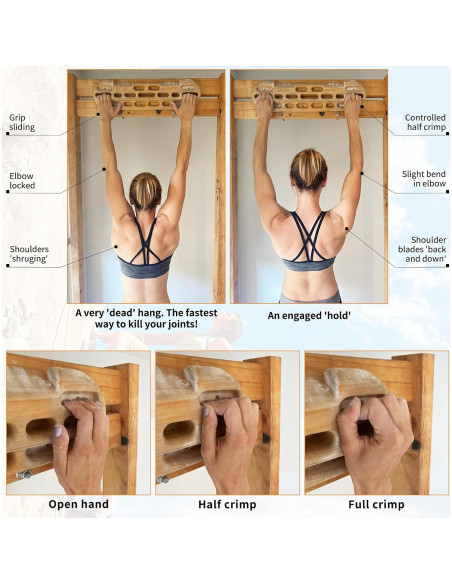 Tabla de Escalada TWO STONES Hangboard Madera Natural Entrenamiento