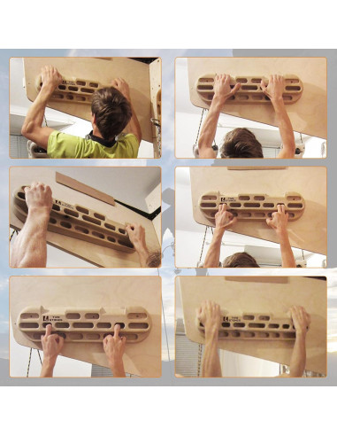 Tabla de Escalada TWO STONES Hangboard Madera Natural Entrenamiento