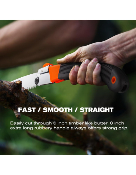 Sierra Plegable REXBETI 35.56 cm para Poda y Recorte