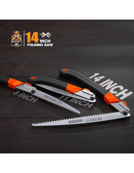 Sierra Plegable REXBETI 35.56 cm para Poda y Recorte