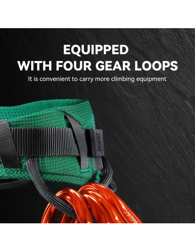 Arnés de Escalada KAILAS B4 Ajustable Verde para Rescate