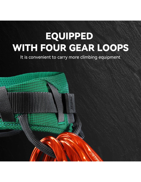 Arnés de Escalada KAILAS B4 Ajustable Verde para Rescate