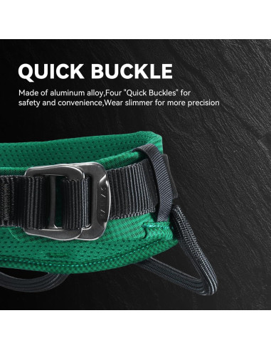 Arnés de Escalada KAILAS B4 Ajustable Verde para Rescate