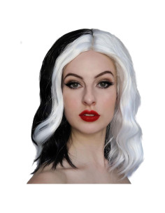 Peluca ALLAURA Cruel DeVil Negra y Blanca - Gótica