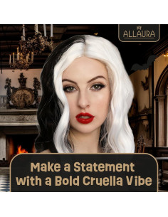 Peluca ALLAURA Cruel DeVil Negra y Blanca - Gótica 2
