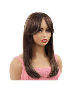 Peluca Rizada Larga Marrón Ombre NATAGHAIR 100% Cabello Humano