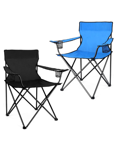 Silla de Camping Joyfair Plegable 113 kg 2 Portavasos