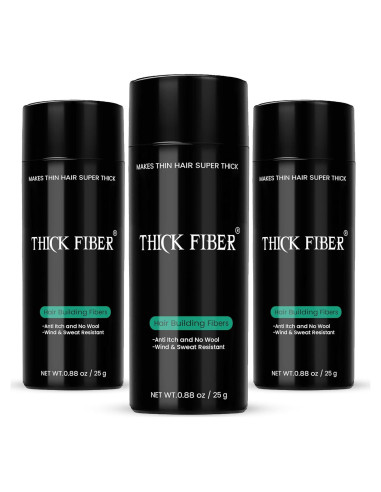 Fibras para Cabello THICK FIBER Marrón Claro 25g Paquete de 3