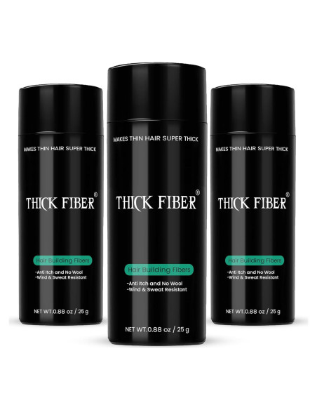 Fibras para Cabello THICK FIBER Marrón Claro 25g Paquete de 3