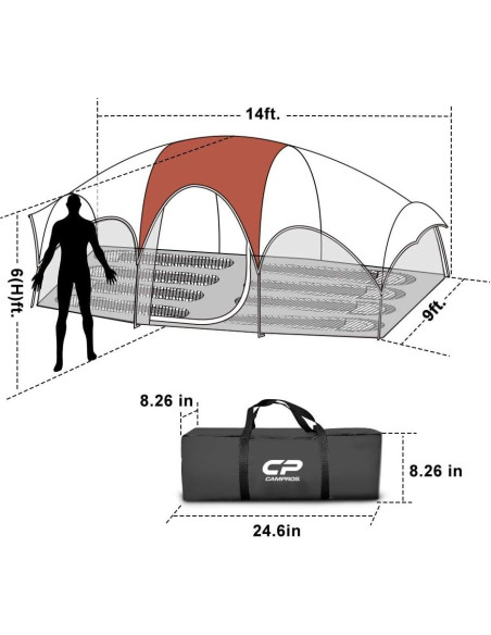 Tienda CAMPROS CP para 8 Personas Doble Capa Impermeable