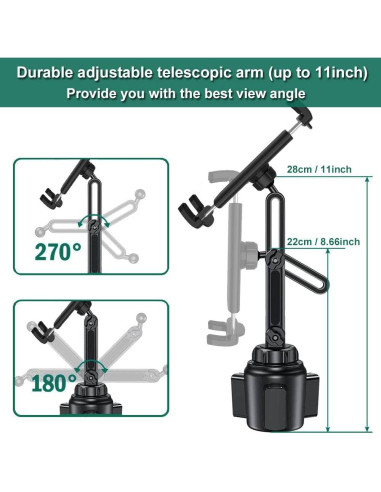 Soporte Universal para Tablet en Portavasos Cuxwill 4-13"