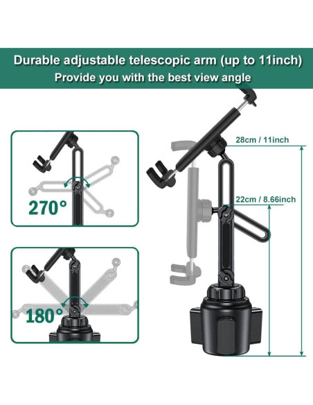 Soporte Universal para Tablet en Portavasos Cuxwill 4-13"