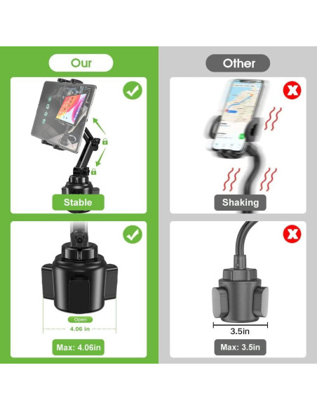 Soporte Universal para Tablet en Portavasos Cuxwill 4-13"