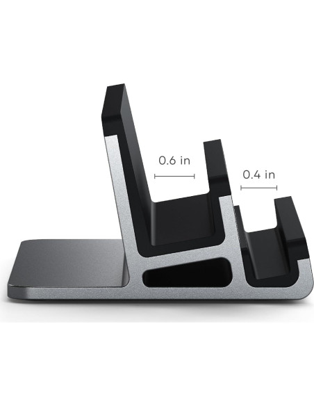 Soporte Vertical Doble Aluminio Satechi - Universal para Laptops y Tablets