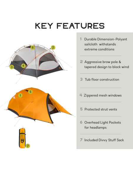 Tienda de Camping NEMO Kunai 2 Personas 3-4 Temporada