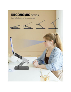 Soporte para Laptop ToBeoneer Ajustable Plegable 39.62 cm Negro 2