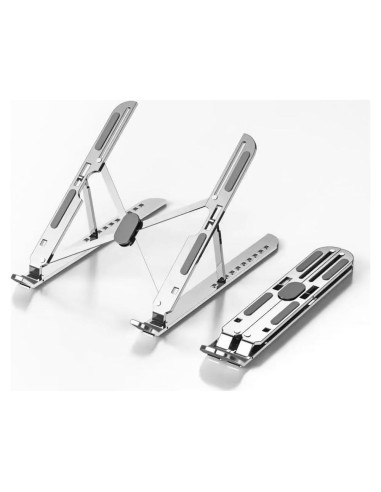 Soporte de Laptop Aluminio OMurga Ajustable Plegable Plata