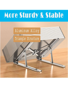 Soporte de Laptop Aluminio OMurga Ajustable Plegable Plata 2