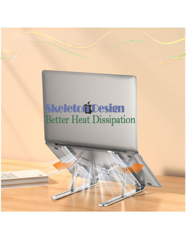 Soporte de Laptop Aluminio OMurga Ajustable Plegable Plata