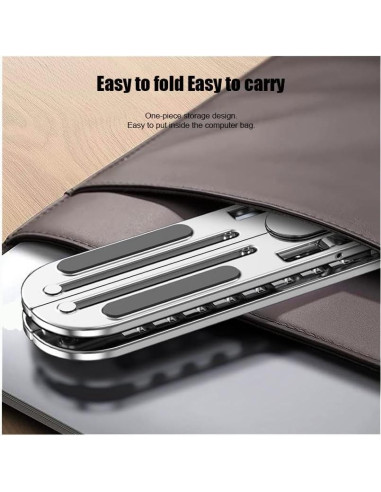 Soporte de Laptop Aluminio OMurga Ajustable Plegable Plata