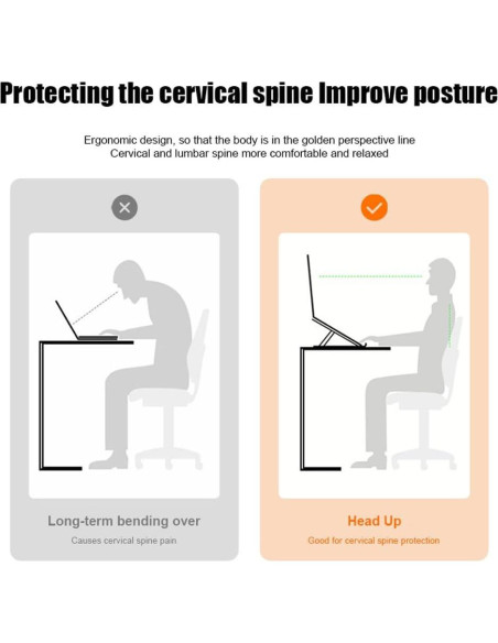 Soporte de Laptop Aluminio OMurga Ajustable Plegable Plata