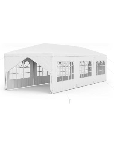 Carpa de Fiesta Tangkula 3.05x9.14m Blanca con 6 Paredes