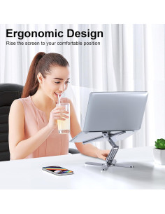 Soporte Ajustable para Laptop LIENS 360 Aluminio Plegable 2