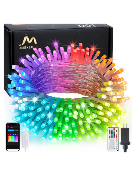 Luces de Navidad LED RGB JMEXSUSS 100 luces 10m Control Remoto