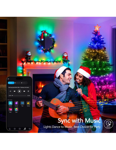 Luces de Navidad LED RGB JMEXSUSS 100 luces 10m Control Remoto