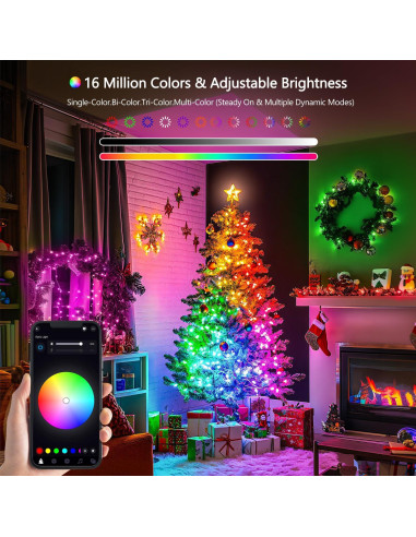Luces de Navidad LED RGB JMEXSUSS 100 luces 10m Control Remoto