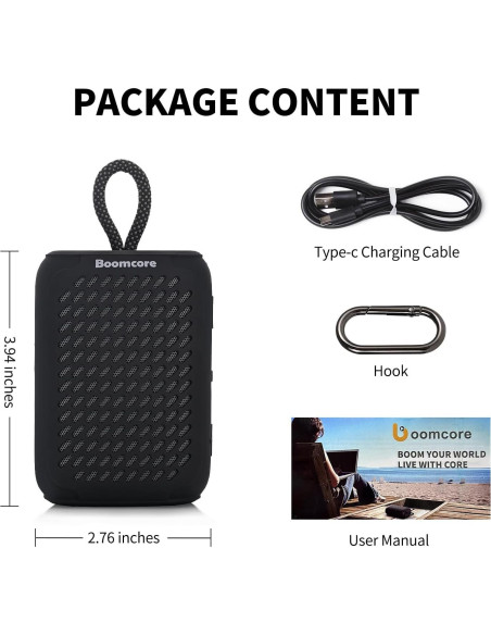 Altavoz Bluetooth Portátil Boomcore P06 Impermeable IPX7 12H