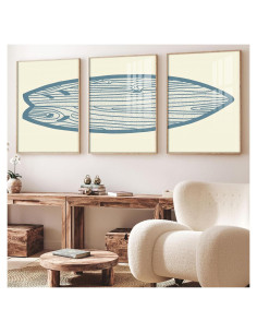 Decoración de Pared ZZJYYC 3 Piezas Acuarela Azul 40x60 cm