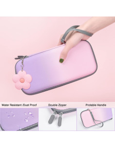 Estuche de Transporte DLseego Rosa y Morado para Switch 2