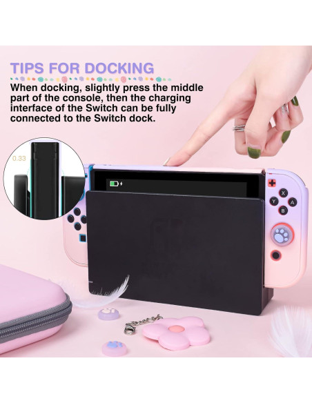 Estuche de Transporte DLseego Rosa y Morado para Switch