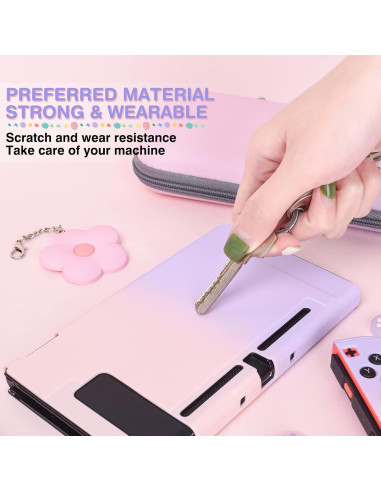 Estuche de Transporte DLseego Rosa y Morado para Switch
