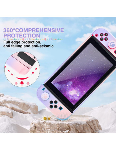 Estuche de Transporte DLseego Rosa y Morado para Switch