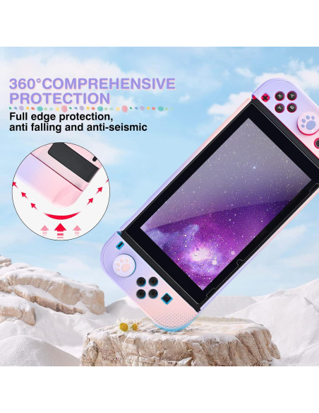 Estuche de Transporte DLseego Rosa y Morado para Switch