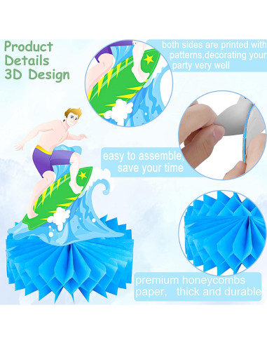 Centros de mesa de surf de playa C L Cooper Life 12 Pcs