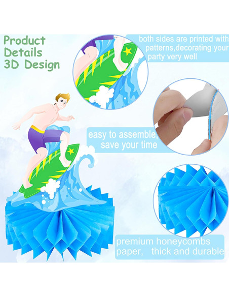 Centros de mesa de surf de playa C L Cooper Life 12 Pcs