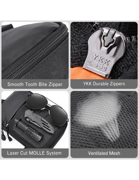 Bolsa Cruzada Táctica MOZETO Pequeña con Cierres YKK