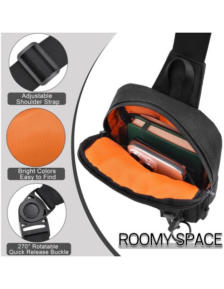 Bolsa Cruzada Táctica MOZETO Pequeña con Cierres YKK