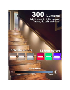 Luces LED Diomart Bajo Gabinete 3 Pzs Control Remoto 15 Colores 2